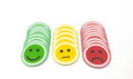 Smiley magnético 5cm. Pack de 25 (10 verdes, 5 amarillos y 10 rojos)