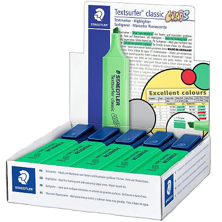 Pack de 20 subrayadores Staedler Textsurfer (10 rojos y 10 verdes)
