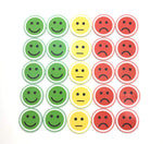 Smiley magnético 5cm. Pack de 25 (10 verdes, 5 amarillos o 10 rojos) - Tienda LEAN