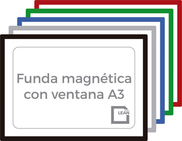 Pack de 5 Fundas Magnéticas A3 con ventana. Marco magnético