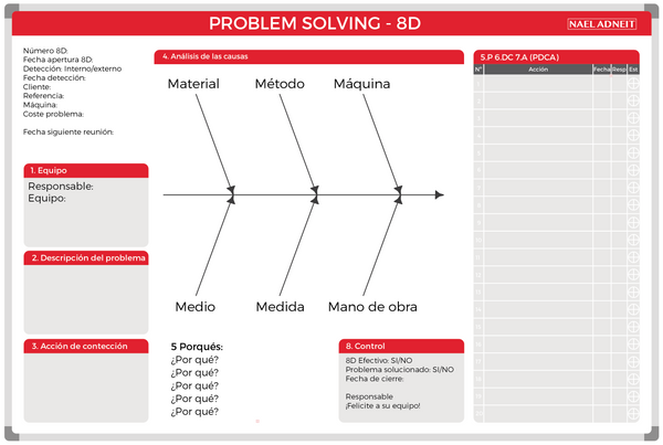 Panel Problem Solving 8D - ejemplo