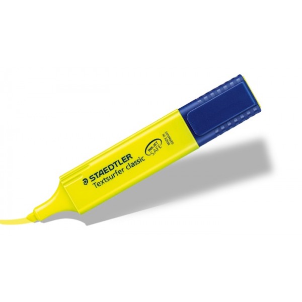 Marcador Q-connect fluorescente amarillo, punta biselada, tinta a base de  agua, ancho de trazo 1