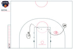 Pizarra deportiva Baloncesto medio campo personalizable