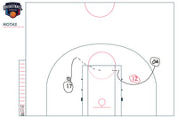 Pizarra deportiva Baloncesto medio campo personalizable