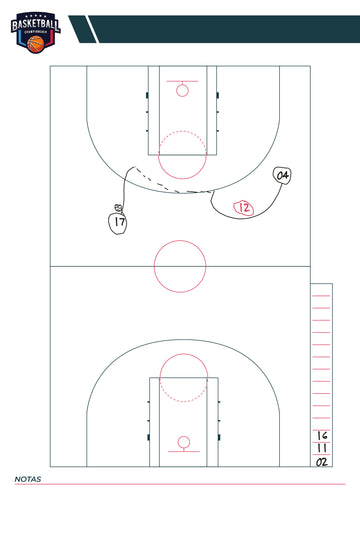 Pizarra deportiva Baloncesto campo completo personalizable