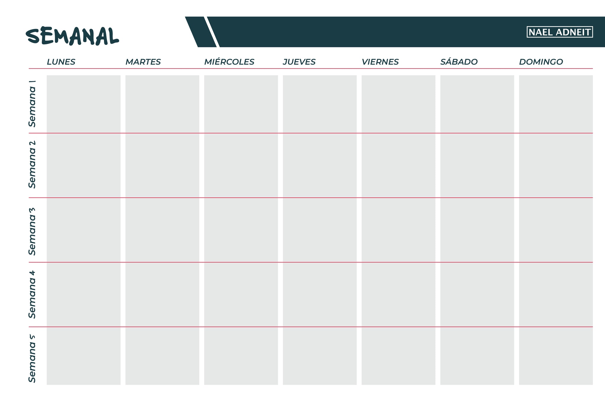plantilla de planificación semanal